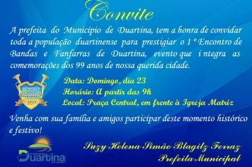 Um convite especial para toda população