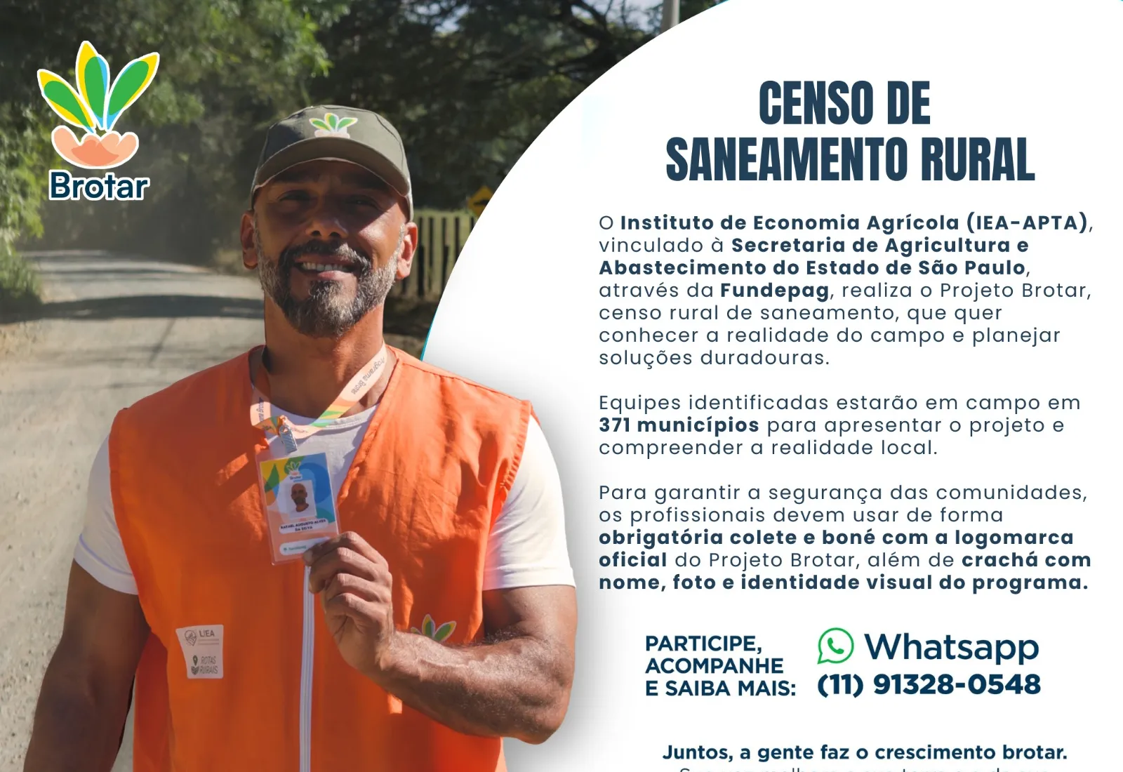 Duartina recebe Projeto Brotar para censo rural de saneamento no campo