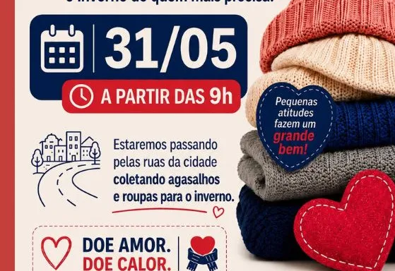 Campanha do Agasalho realiza arrecadação pelas ruas de Duartina domingo (31)