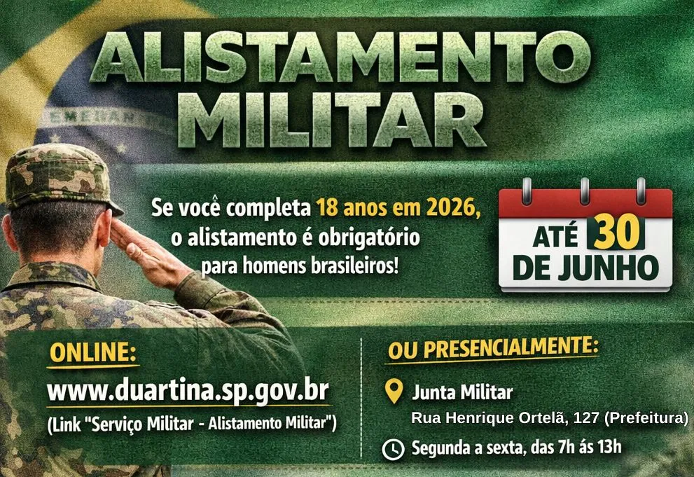 Prazo para realizar o Alistamento Militar 2026 vai até o dia 30 de junho